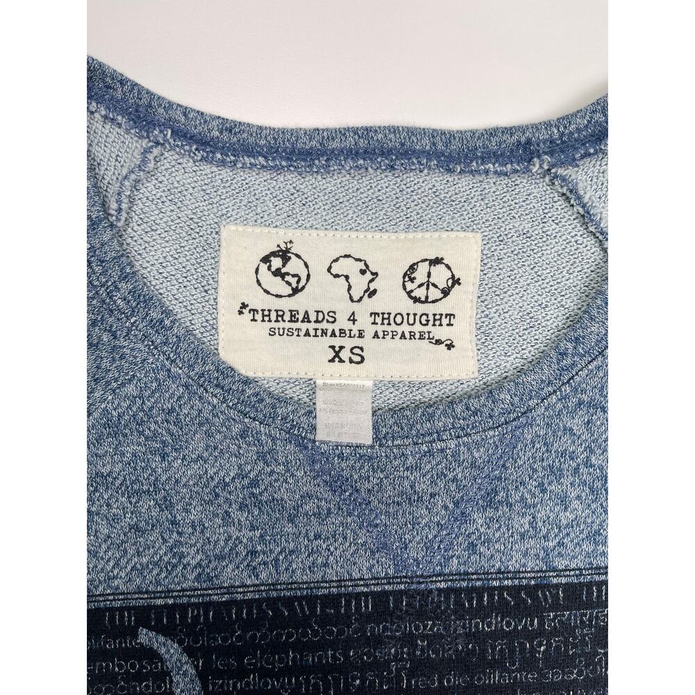 Threads 4 Thought Save the Elephants Recycled Long Sleeve Shirt Blue XS - Picture 5 of 8